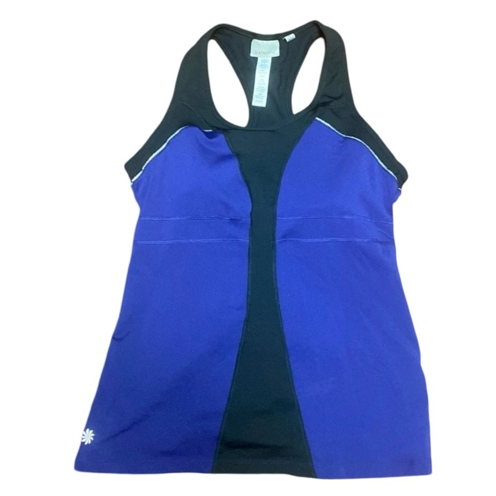 Athleta purple and black racer back tank size medium
